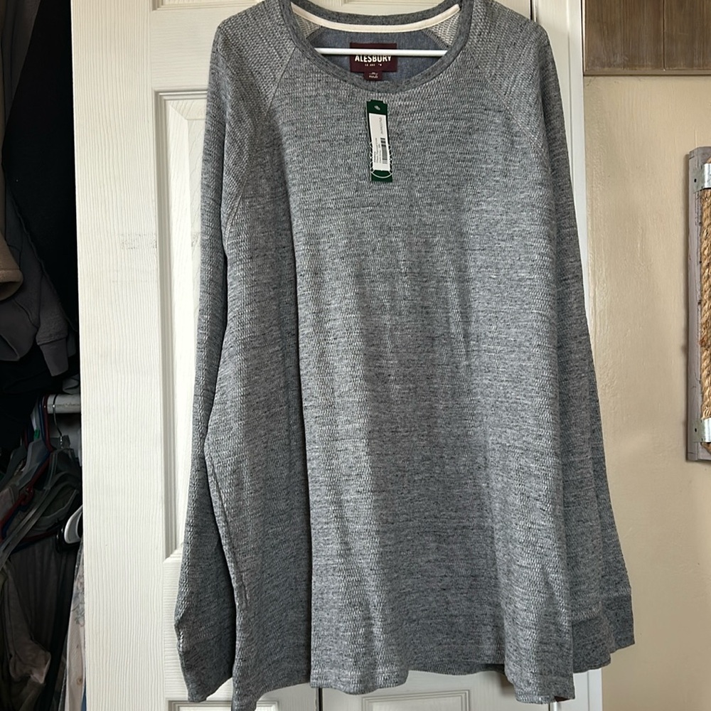 NWT Alesbury Men’s 3XL Grey Long Sleeve Crew